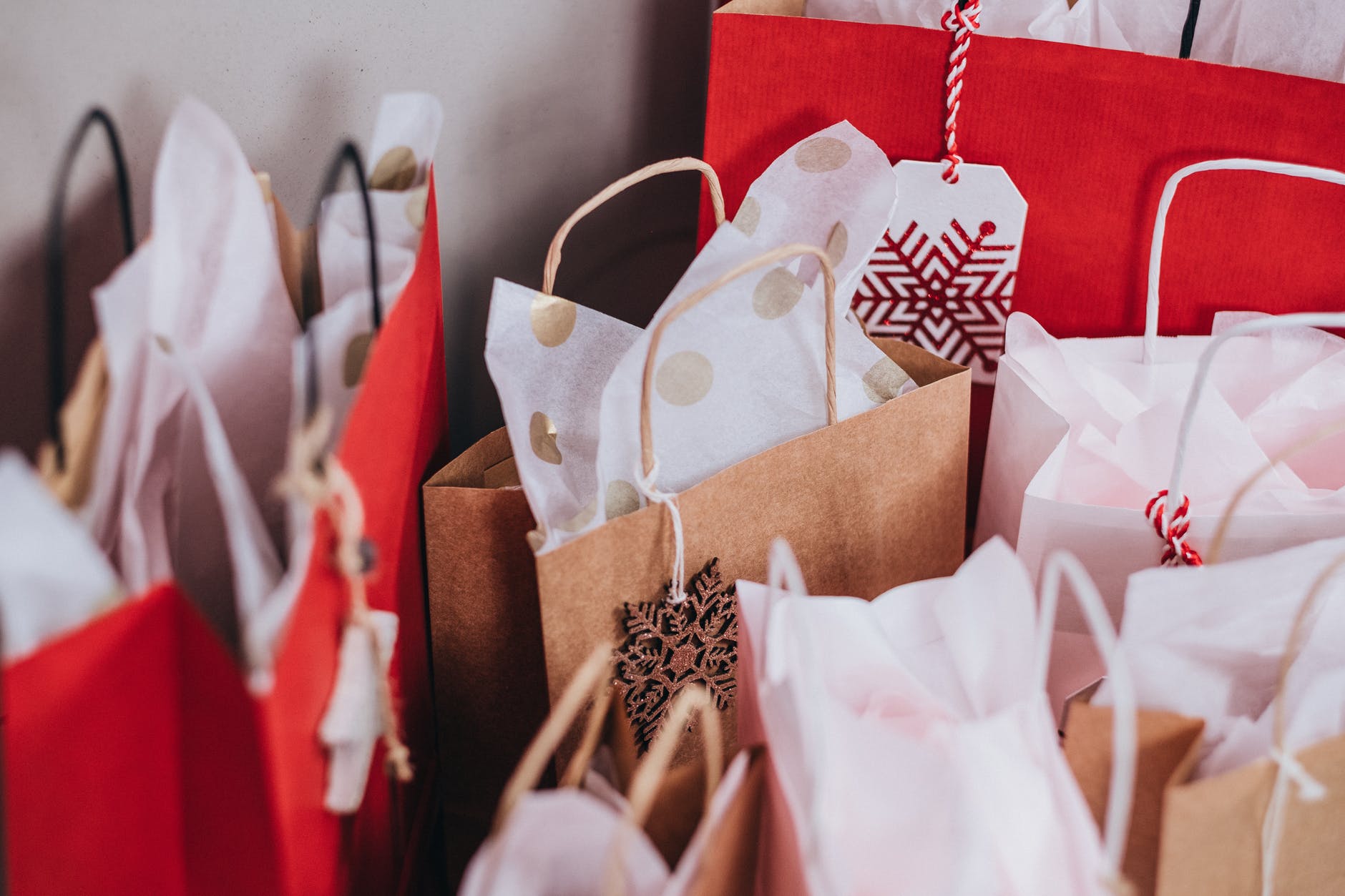 Gift bags and wrapping for Christmas On A Budget post. 