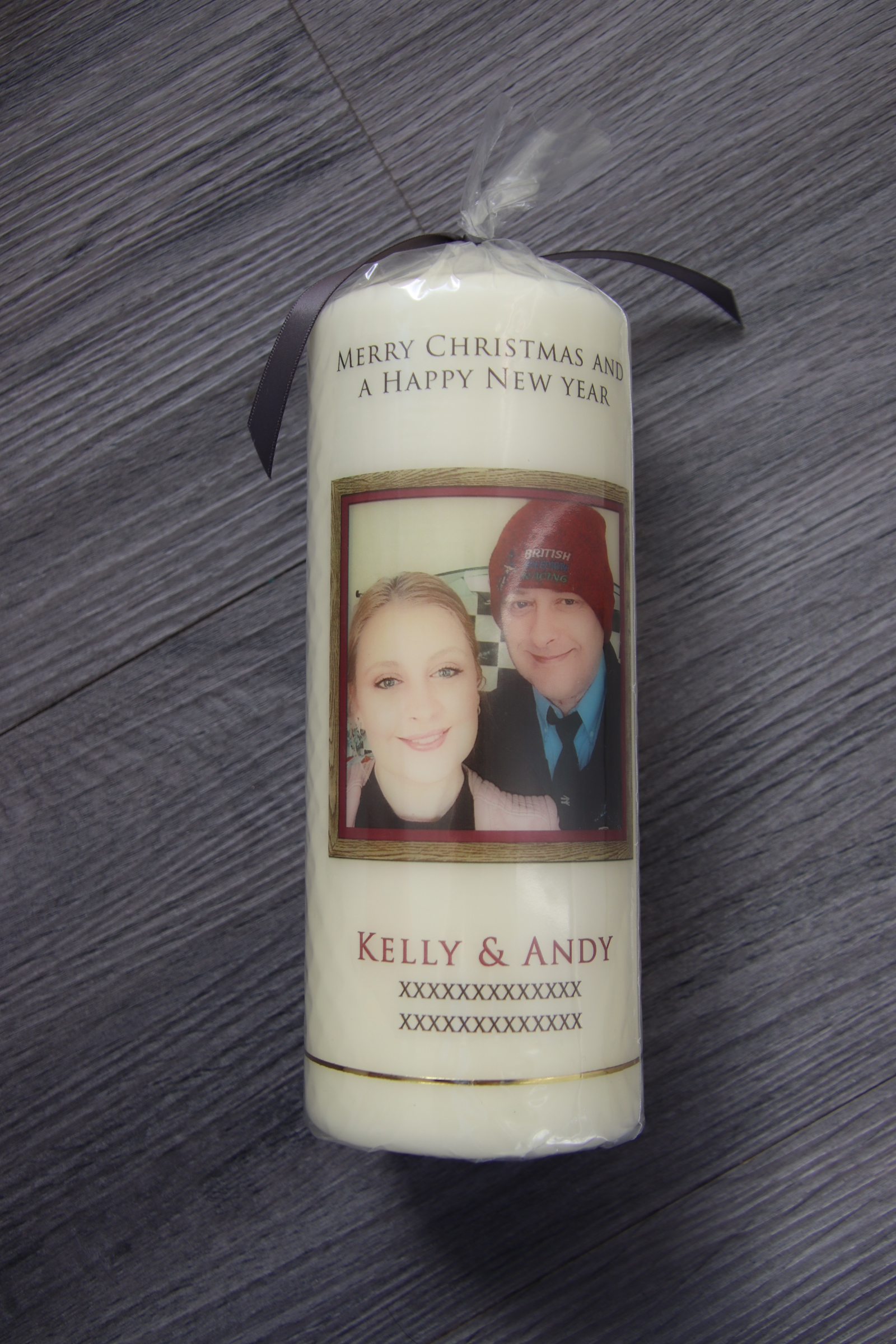 Christmas gift idea personalised candle